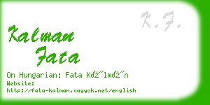 kalman fata business card